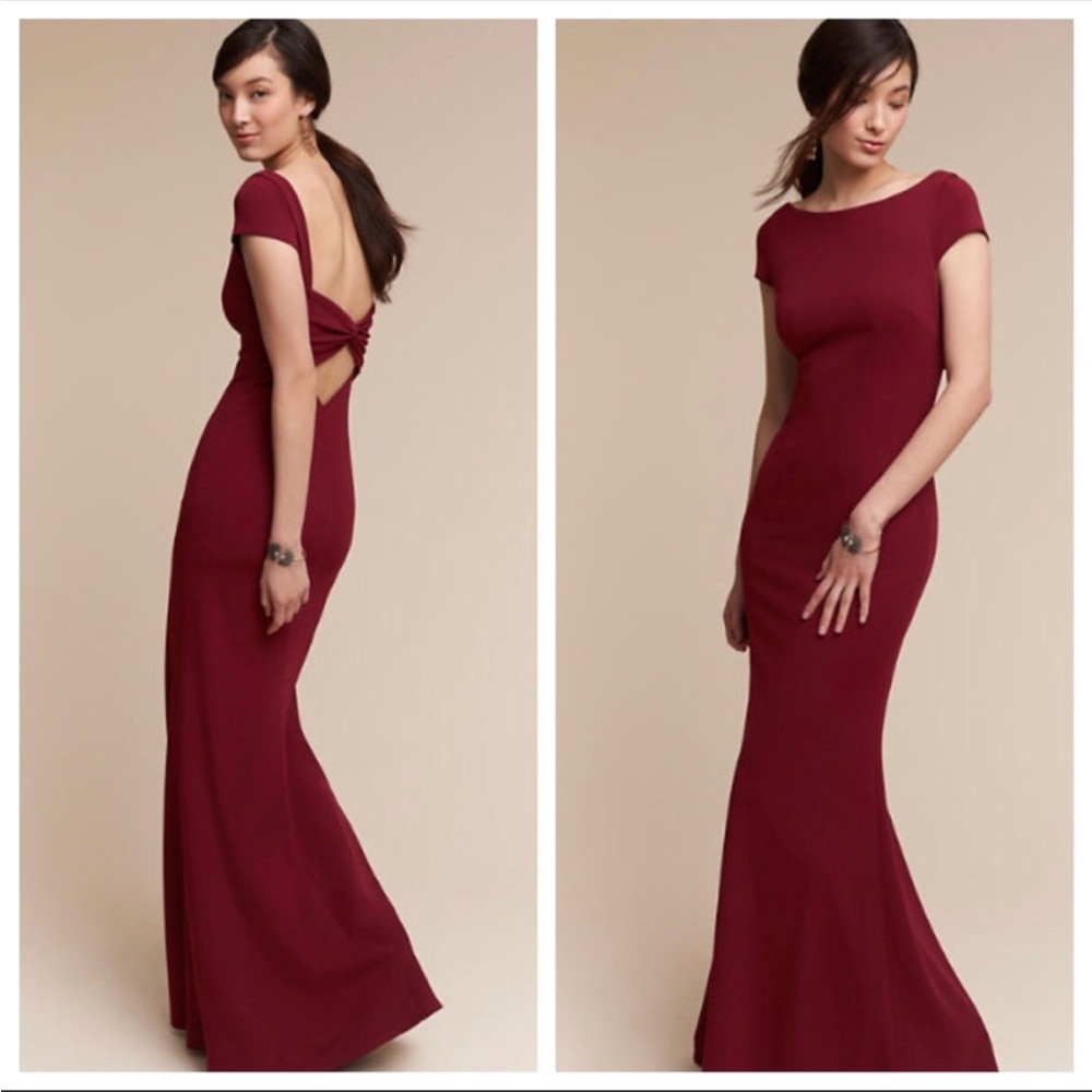 BHLDN Katie May Madison Gown Dress Burgundy 14